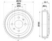 Brzdový buben HELLA 8DT 355 301-431