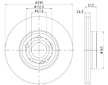 Brzdový kotouč HELLA 8DD 355 133-381