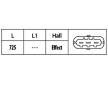 Snímač, poloha vačkového hřídele HELLA 6PU 009 121-861