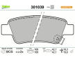 Sada brzdových destiček, kotoučová brzda VALEO 301039