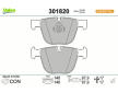 Sada brzdových destiček, kotoučová brzda VALEO 301820