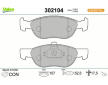 Sada brzdových destiček, kotoučová brzda VALEO 302104