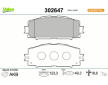 Sada brzdových destiček, kotoučová brzda VALEO 302647