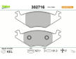 Sada brzdových destiček, kotoučová brzda VALEO 302716