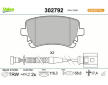Sada brzdových destiček, kotoučová brzda VALEO 302792