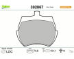 Sada brzdových destiček, kotoučová brzda VALEO 302867