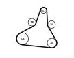 Sada žebrovaných klínových řemenů CONTINENTAL CTAM 6PK1020 EXTRA K1