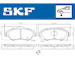 Sada brzdových destiček, kotoučová brzda SKF VKBP 80062 A