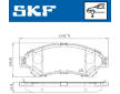 Sada brzdových destiček, kotoučová brzda SKF VKBP 80239 A