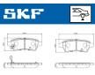 Sada brzdových destiček, kotoučová brzda SKF VKBP 90597 A