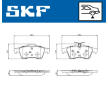 Sada brzdových destiček, kotoučová brzda SKF VKBP 91299