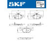 Sada brzdových destiček, kotoučová brzda SKF VKBP 91333 A