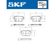 Sada brzdových destiček, kotoučová brzda SKF VKBP 91372 A