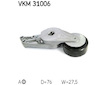 Napínací kladka, žebrovaný klínový řemen SKF VKM 31006