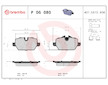 Sada brzdových destiček, kotoučová brzda BREMBO P 06 080