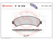 Sada brzdových destiček, kotoučová brzda BREMBO P 10 016