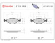 Sada brzdových platničiek kotúčovej brzdy BREMBO P 23 055