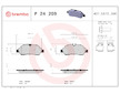 Sada brzdových destiček, kotoučová brzda BREMBO P 24 209