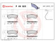 Sada brzdových destiček, kotoučová brzda BREMBO P 49 023