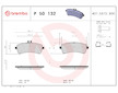 Sada brzdových destiček, kotoučová brzda BREMBO P 50 132