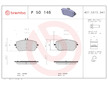 Sada brzdových destiček, kotoučová brzda BREMBO P 50 146