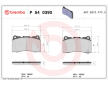 Sada brzdových destiček, kotoučová brzda BREMBO P 54 039X