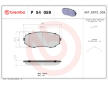 Sada brzdových platničiek kotúčovej brzdy BREMBO P 54 059