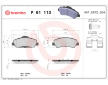 Sada brzdových platničiek kotúčovej brzdy BREMBO P 61 113