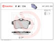 Sada brzdových destiček, kotoučová brzda BREMBO P 61 114