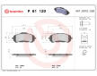 Sada brzdových destiček, kotoučová brzda BREMBO P 61 120