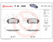 Sada brzdových platničiek kotúčovej brzdy BREMBO P 61 120X