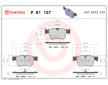 Sada brzdových destiček, kotoučová brzda BREMBO P 61 127