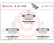 Sada brzdových destiček, kotoučová brzda BREMBO P 61 127X