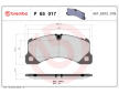 Sada brzdových destiček, kotoučová brzda BREMBO P 65 017