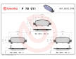 Sada brzdových destiček, kotoučová brzda BREMBO P 78 011