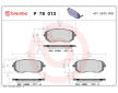 Sada brzdových destiček, kotoučová brzda BREMBO P 78 013