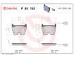 Sada brzdových destiček, kotoučová brzda BREMBO P 85 152