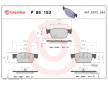 Sada brzdových destiček, kotoučová brzda BREMBO P 85 153