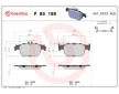 Sada brzdových destiček, kotoučová brzda BREMBO P 85 189