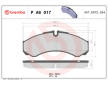 Sada brzdových destiček, kotoučová brzda BREMBO P A6 017