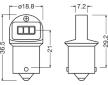 OSRAM Žiarovka 12V LED  BA15s 1 2W R10W biela 6000K blister Ecopack /2ks/