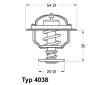 Termostat, chladivo BorgWarner (Wahler) 4038.76D