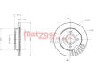 Brzdový kotouč METZGER AUTOTEILE 6110157
