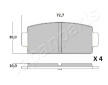 Sada brzdových destiček, kotoučová brzda JAPANPARTS PP-MC01