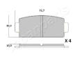 Sada brzdových destiček, kotoučová brzda JAPANPARTS PP-MC02