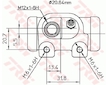 Válec kolové brzdy TRW BWF129