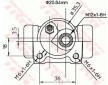 Válec kolové brzdy TRW BWF151