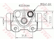 Válec kolové brzdy TRW BWF292