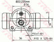 Válec kolové brzdy TRW BWH159