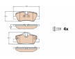 Sada brzdových destiček, kotoučová brzda TRW GDB2088